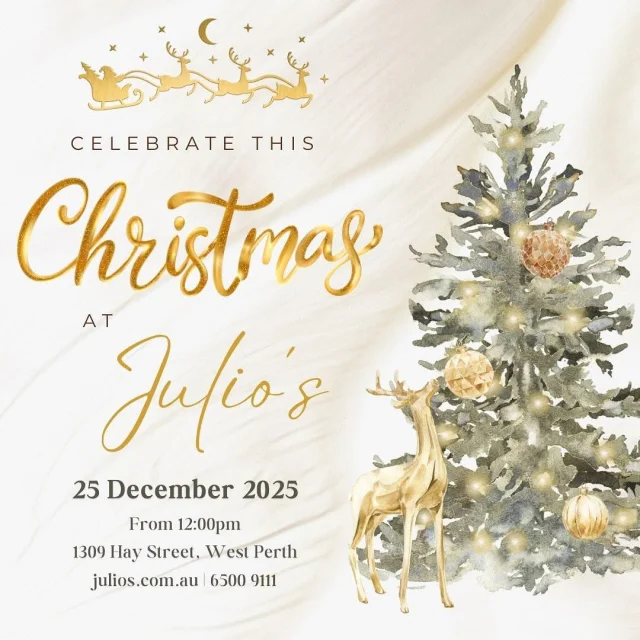 Natale is calling — and it’s bringing bubbles! 🎄🥂

This Christmas, raise a glass of Italian Prosecco and settle in for a long, joyful lunch brimming with festive flavours and great company. From generous share plates to indulgent dolci, every bite is a celebration. 🍝

Relax, laugh and savour the day — we’ve taken care of everything so you can simply enjoy being with your famiglia.

Skip the Christmas chaos this year and secure your table [link in bio]

#JuliosItalian #ChristmasLunch #ItalianCuisine #PerthEats #FestiveEats