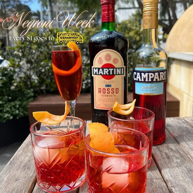 Negroni Week is on!🍹✨

Soak up the season with friends over a refreshing Classic Negroni, Negroni Sbagliato, Americano, or Boulevardier - perfect for after-work catch-ups or sunny evenings. 

Best part? Every Negroni you sip donates $1 to fight food waste and support those in need with OzHarvest WA.

Great drinks, even better company, and an impact that counts. See you at Julio’s!

📍1309 Hay Street, West Perth

#JuliosItalian #NegroniWeek #OzHarvest #PerthDrinks #PerthEats