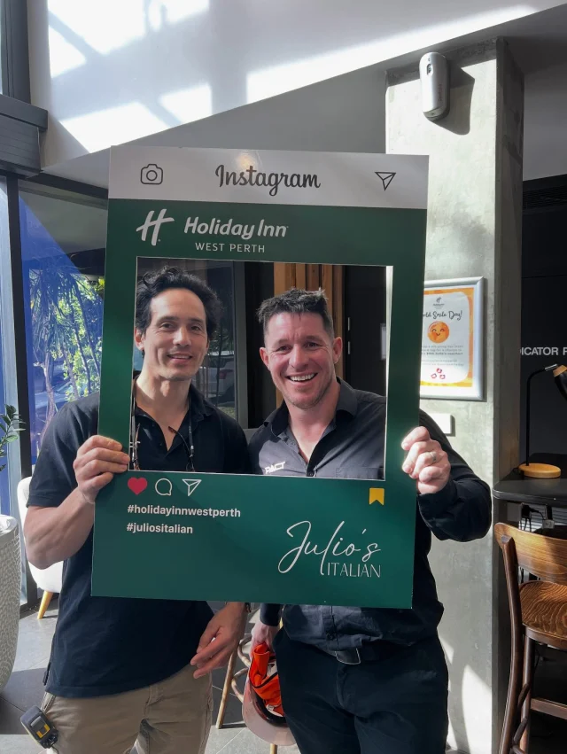 Happy guests today at Julio’s Italian & Holiday Inn West Perth for World Smile day 😊 

Here is to more smiles, laughter and memorable mornings at Julio’s 😊💚 

#juliositalian #holidayinnwestperth #worldsmileday #happy