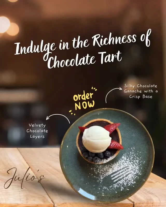 Not all chocolate desserts are created equal. 🍫

This one’s deeper, smoother… a little more unforgettable.
A rich chocolate tart with a crisp base and a finish that lingers just long enough to make you want another bite.

No sharing required. We won’t judge.

Just don’t leave without trying it. ✨

#juliositalian #pertheats #westperth #italianfood #italianrestaurant